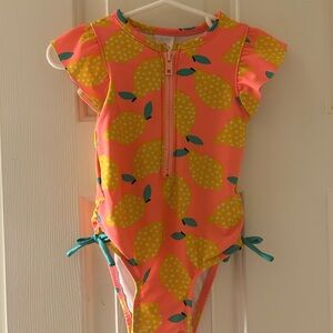 Cat & Jack Pink Swimsuit with Lemon Print